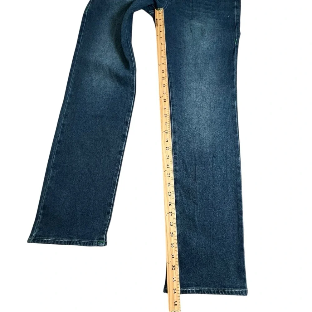 NEW True Religion Mens 31X34 Ricky Relaxed Straight‎ Flap Pocket Dark Wash Jeans